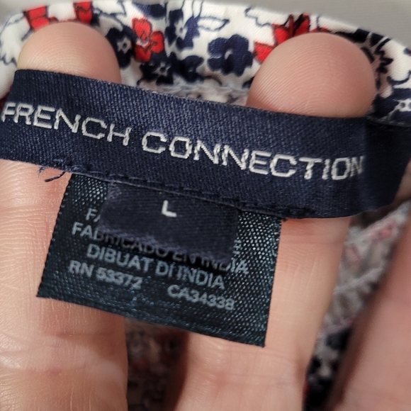 FRENCH CONNECTION Size Large Floral Print Balloon Sleeve - Picture 4 of 6